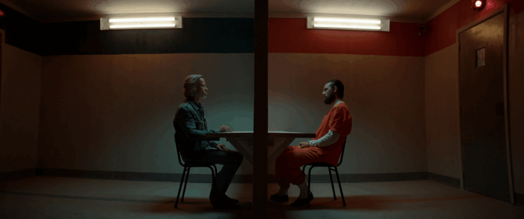 (L to R) Guy Pearce and Alex Pettyfer in The Infernal Machine